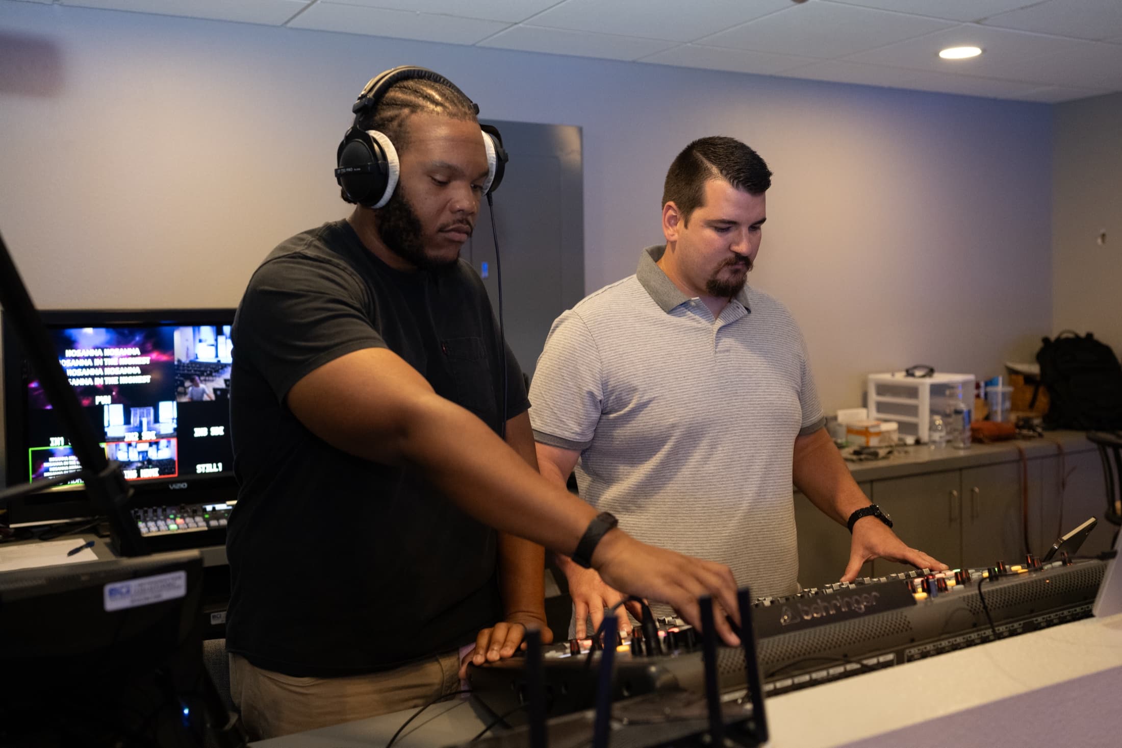 Kairos Church production team serving during worship